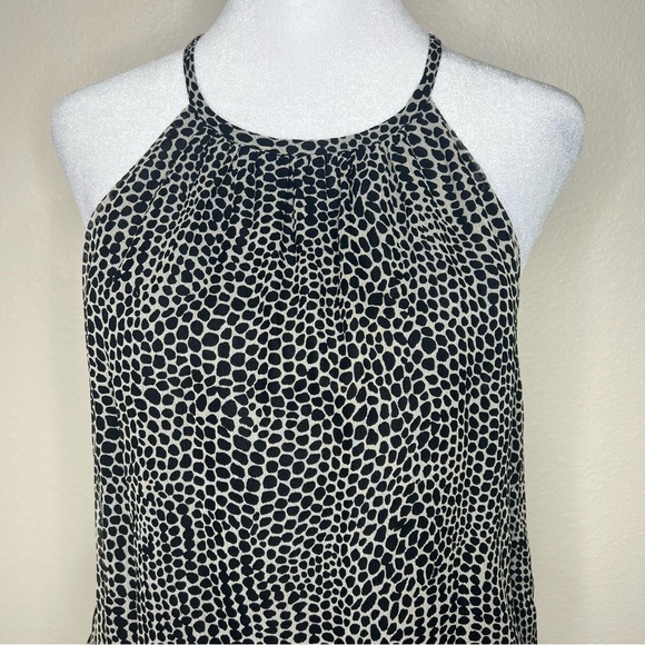 Ramy Brook BITSY 100% Silk Black & White Polka Dot Sleeveless Drop Waist Dress - Picture 7 of 16